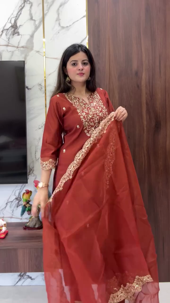 Mocha Elegance Embroidered Halter Maxi Dress