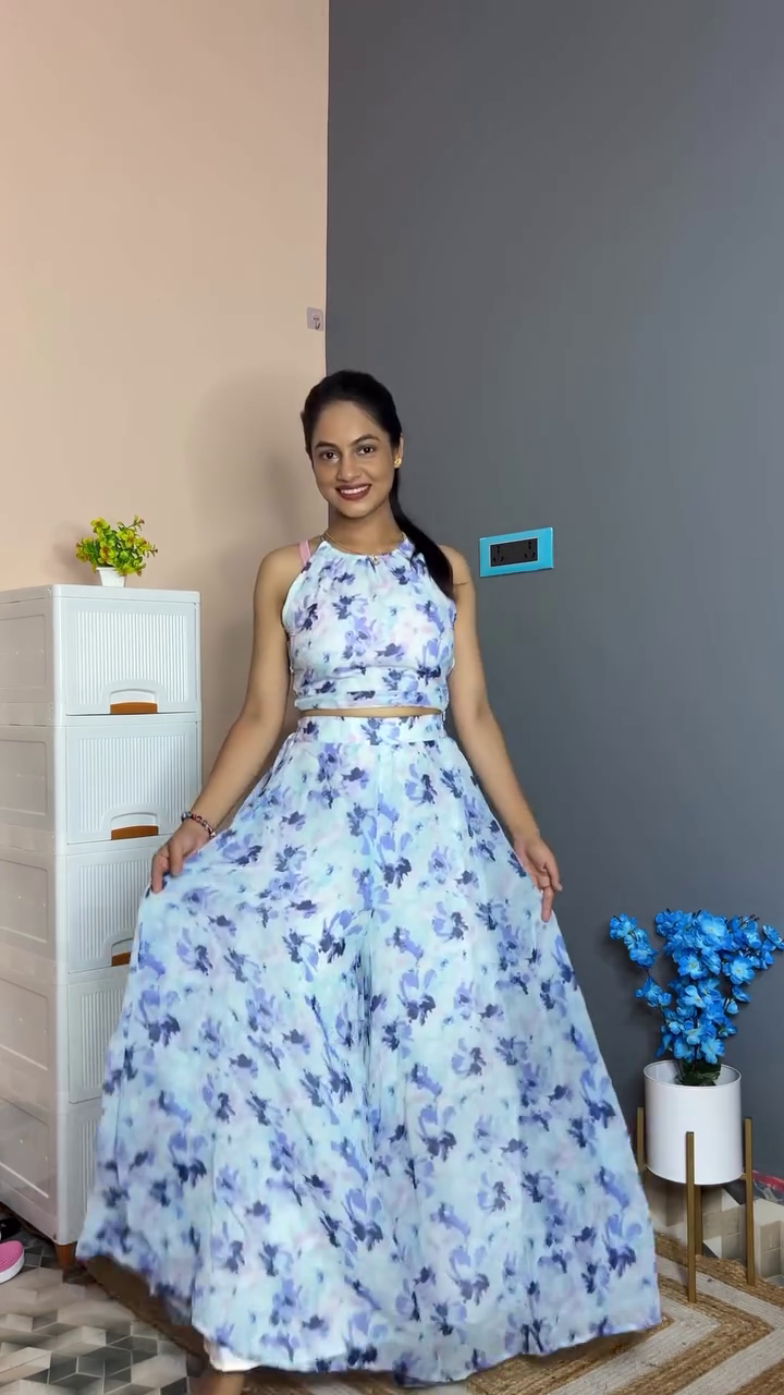 Sky Blue Floral Co-Ord Set