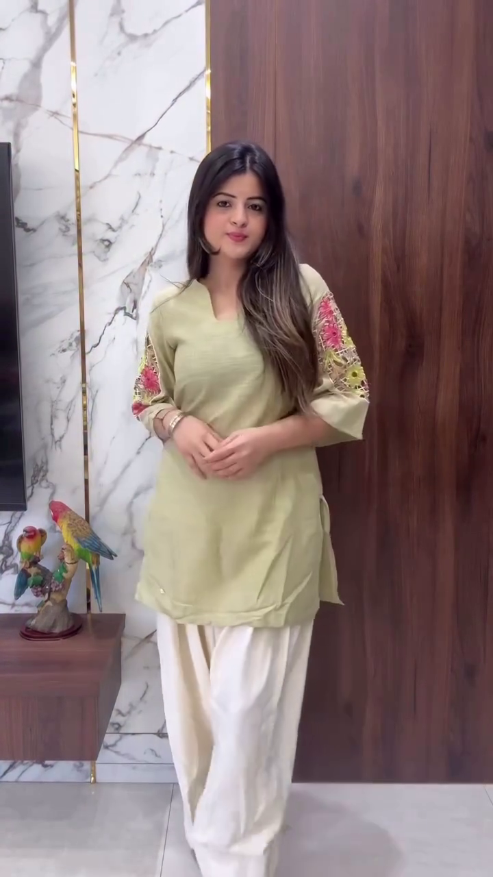 Midnight Black Kurti & Floral Palazzo Set