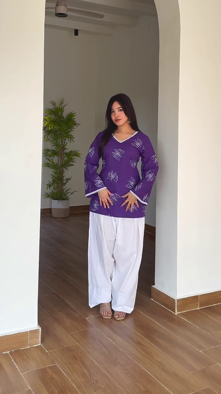 Monochrome Floral Printed Tunic