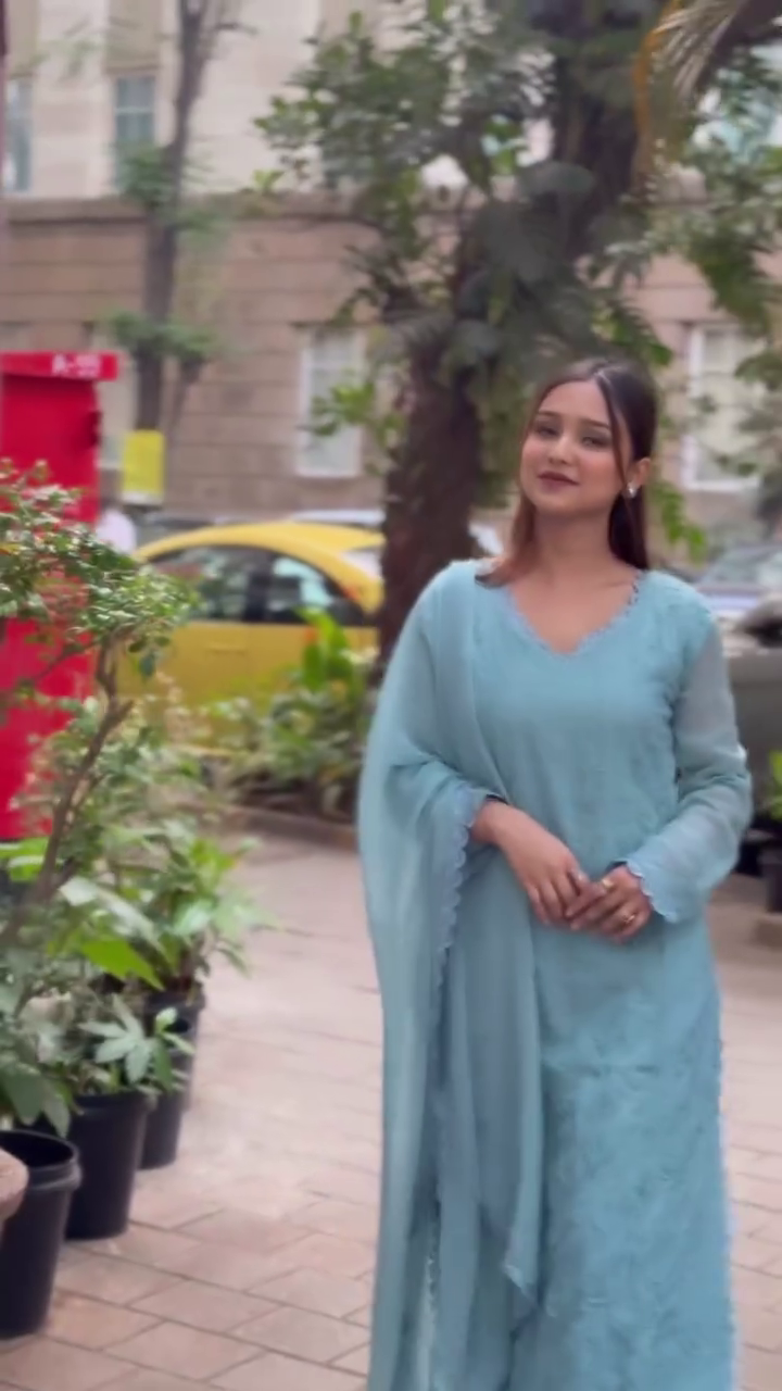 Serene Sky Blue Embroidered Kurta Set with Dupatta