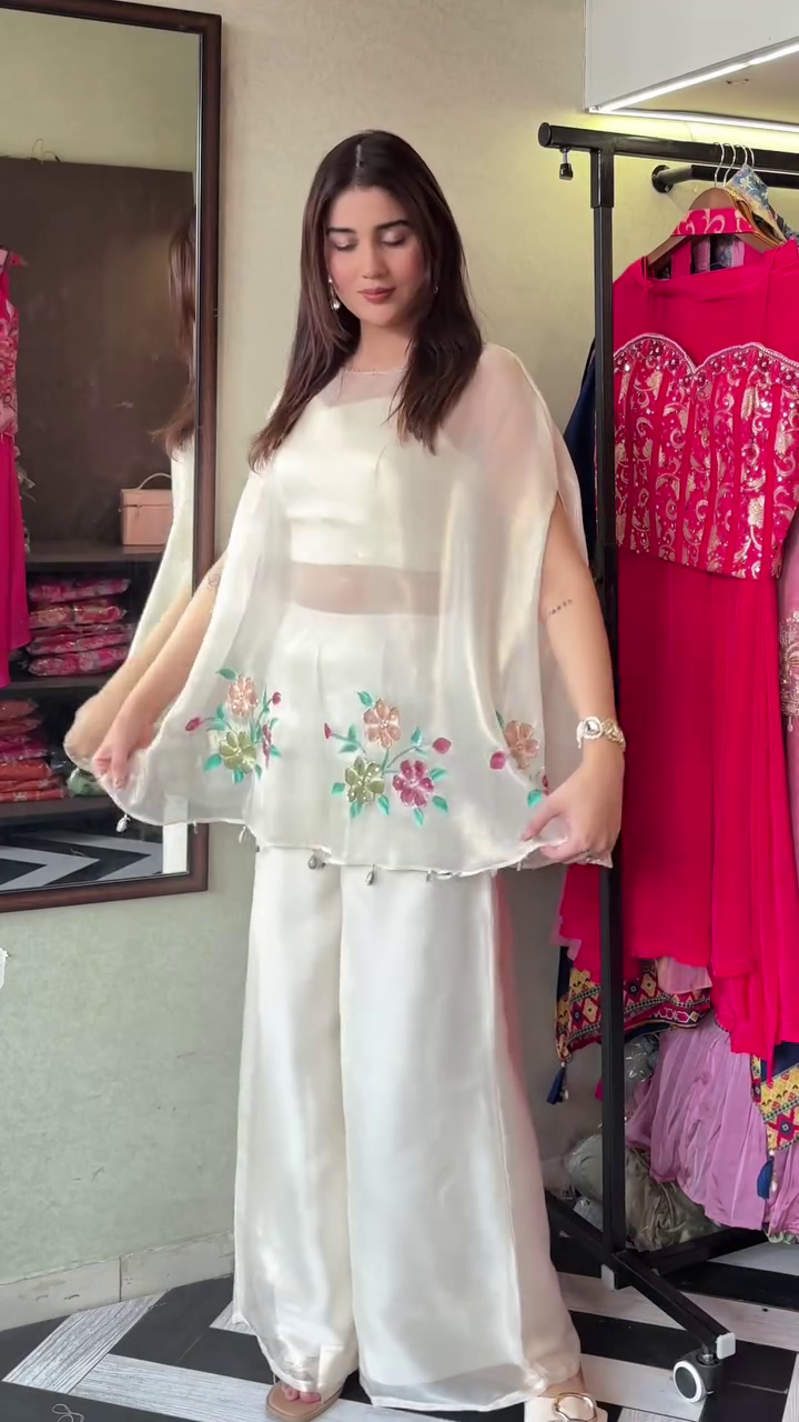 Ivory Bloom Cape Set