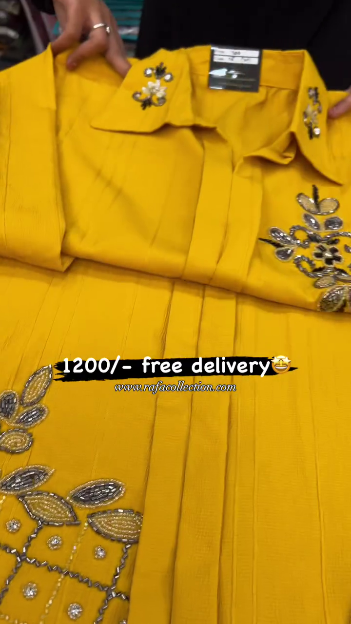 Premium Mustard Embroidered Kurti Set – Festive Designer Collection ✨💛