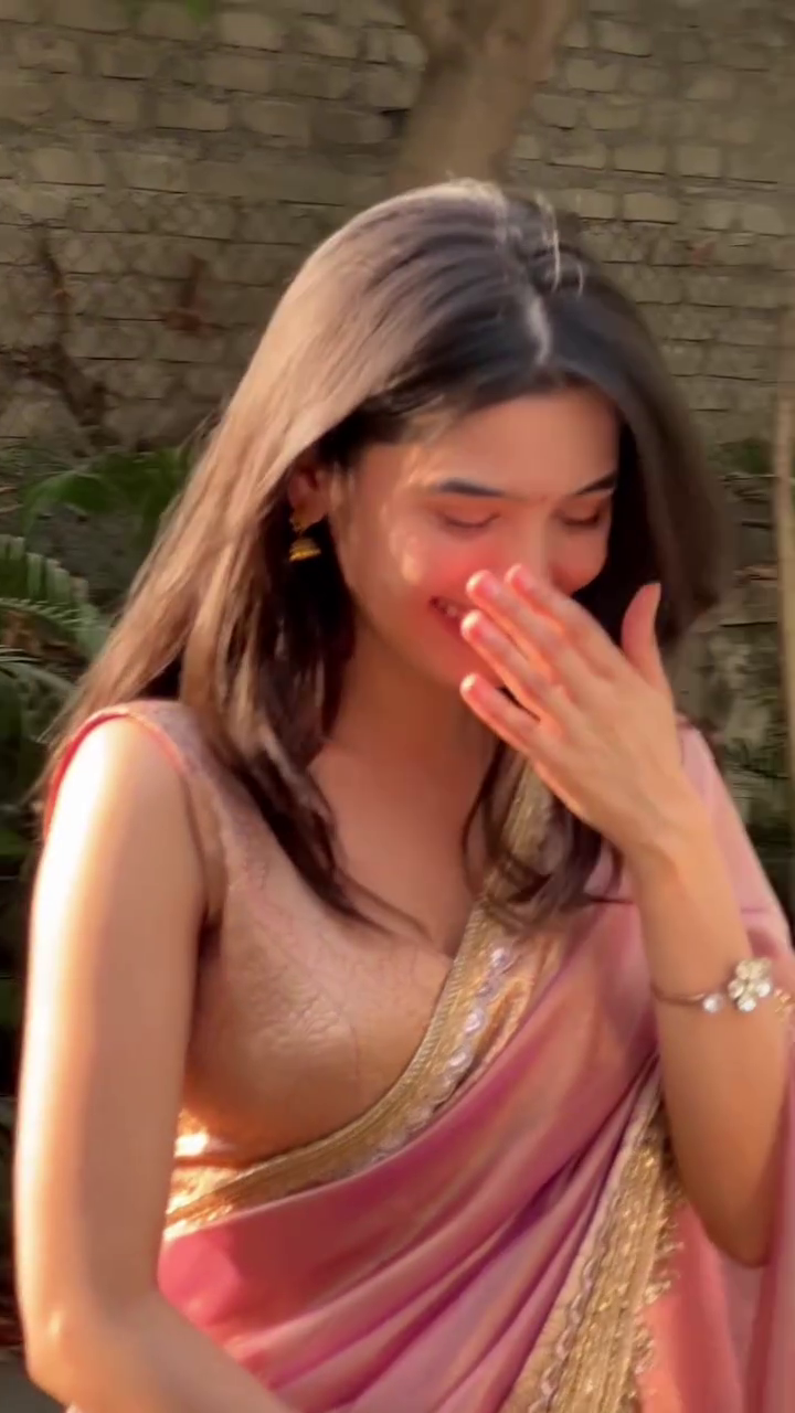 Blush Pink Organza Saree with Gold Border