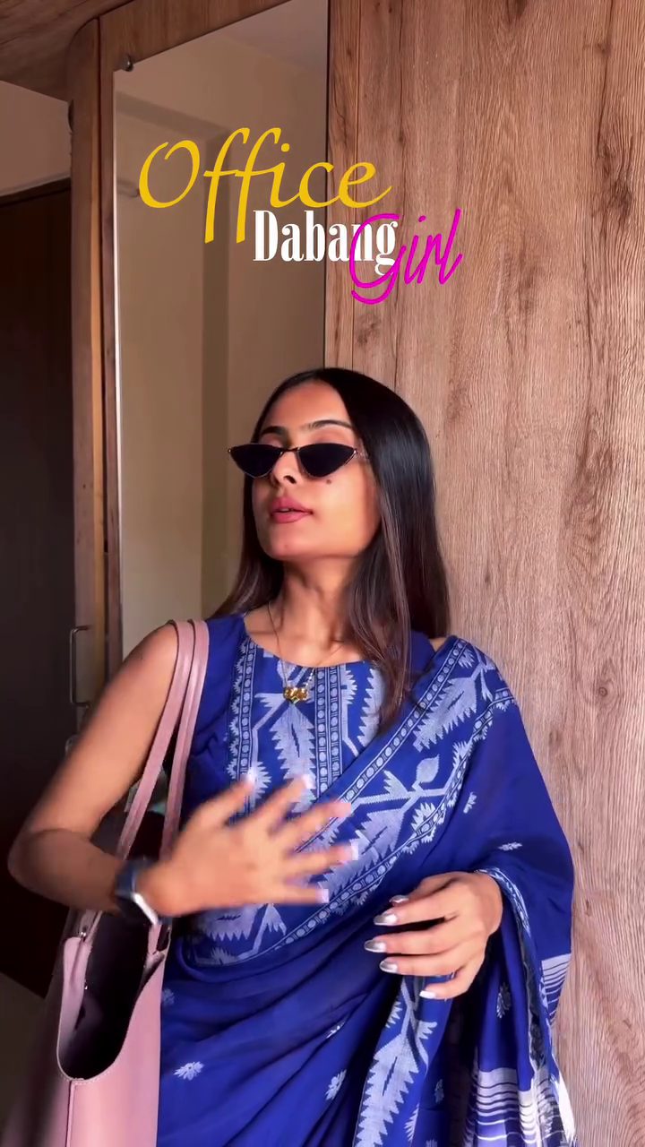 Office Dabang Girl Blue Saree