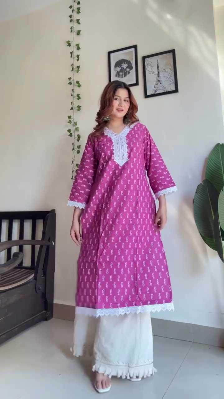Blush Pink Printed Kurta Set