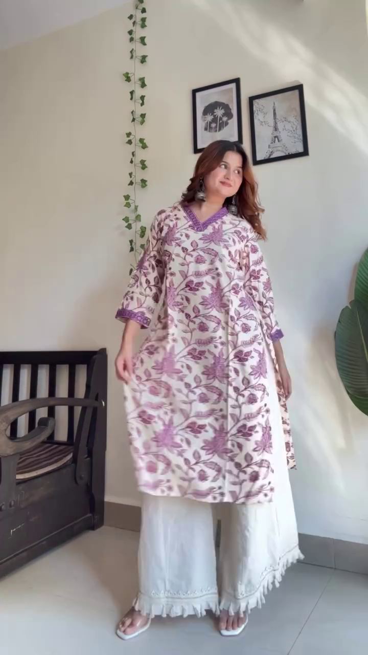 Blush Pink Printed Kurta Set