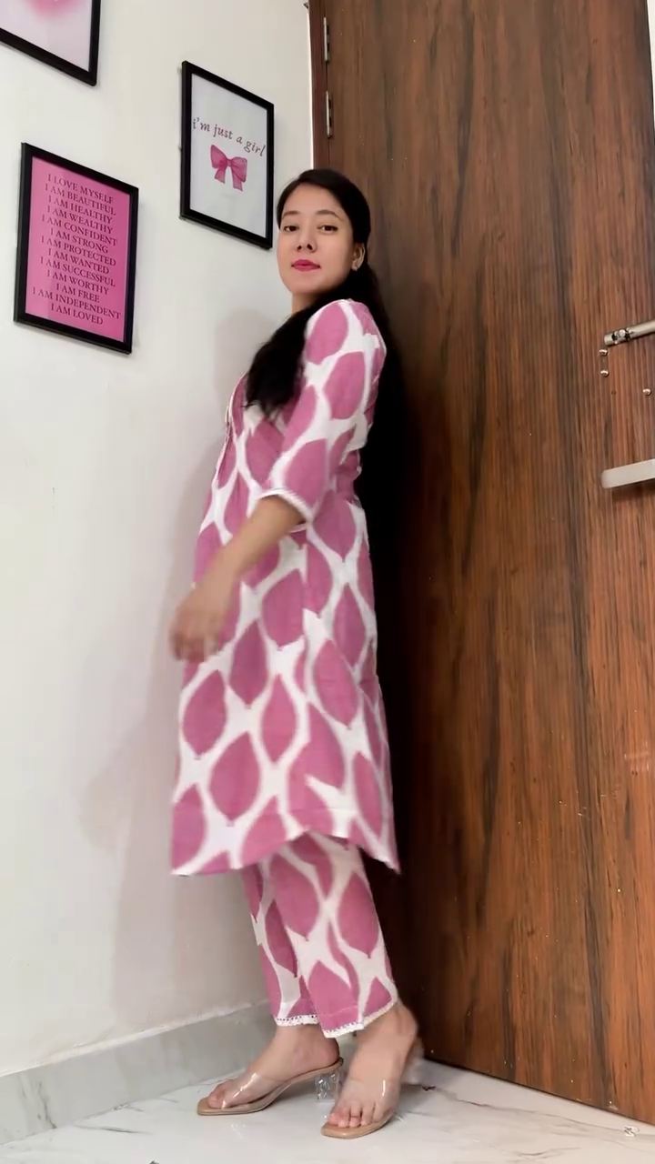 Ivory Sage Printed Kurta Set