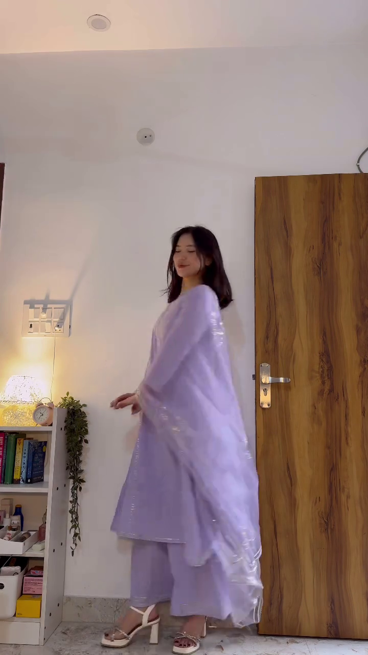 Powder Blue Floral Kurta Set