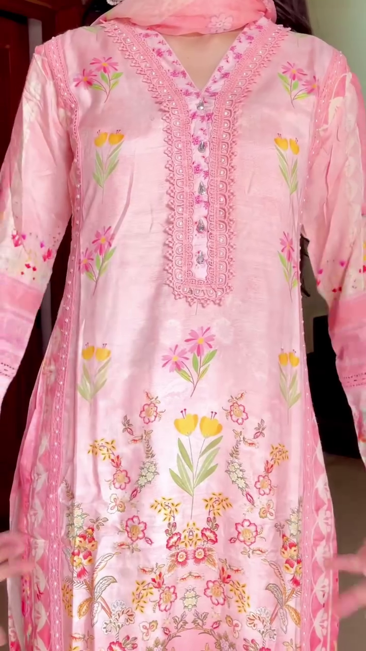 Ivory Floral Embroidered Suit