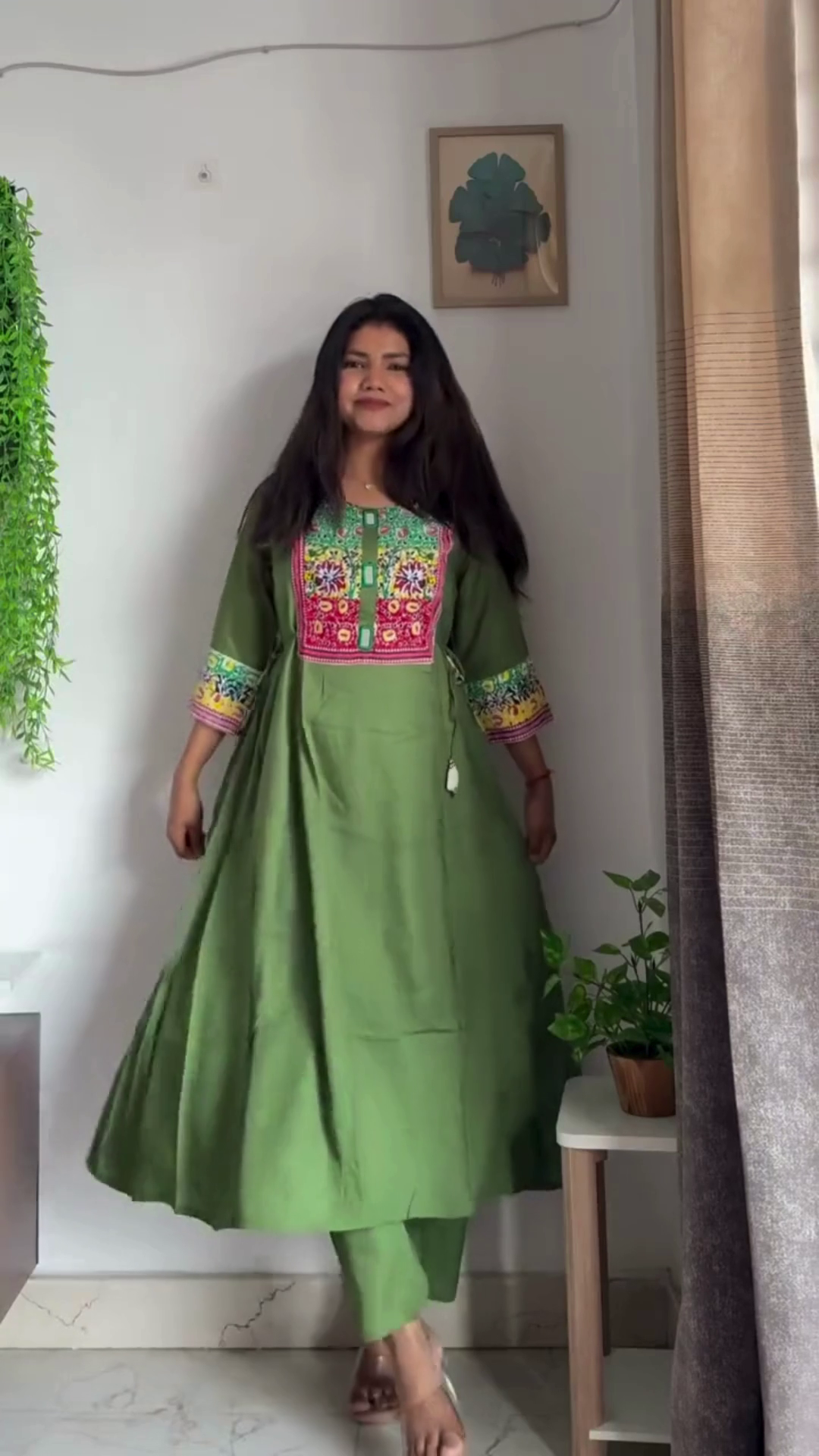 Graceful Green Embroidered Anarkali Kurta Set