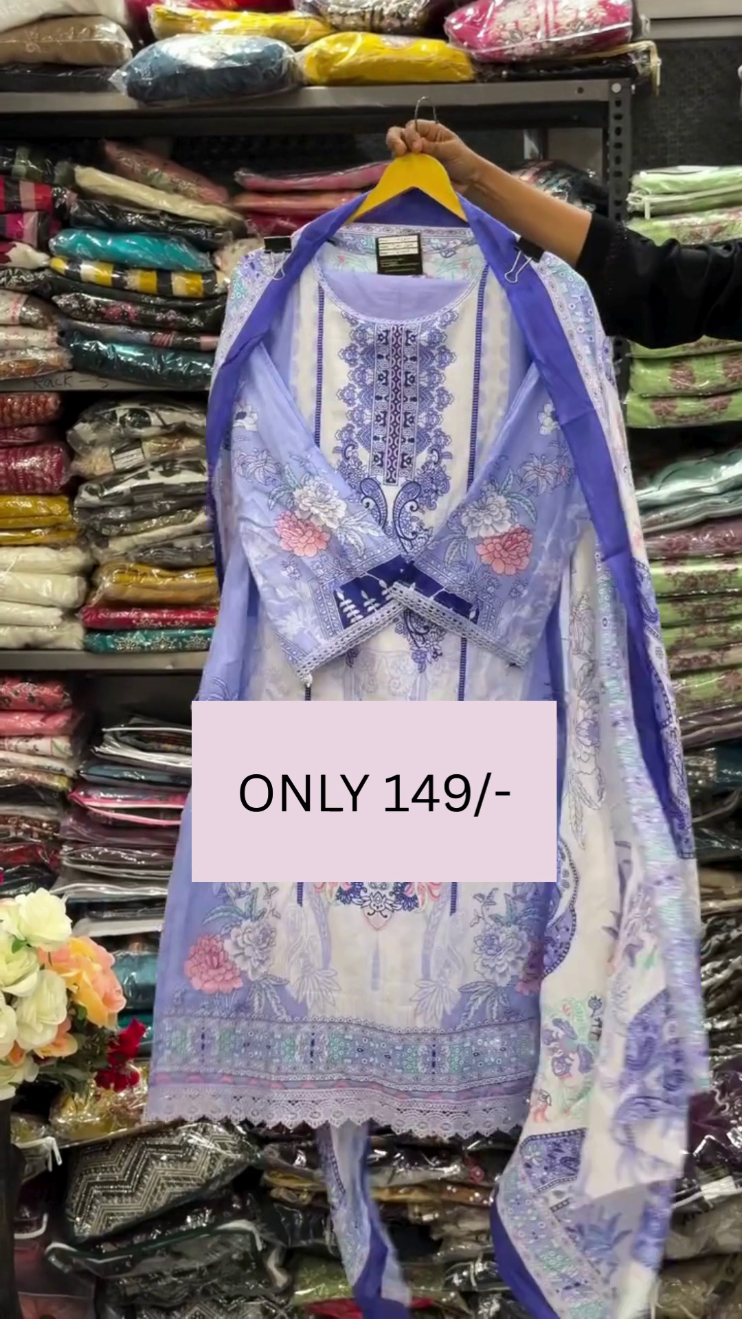 Elegant Lavender Printed Kurta Set with Dupatta