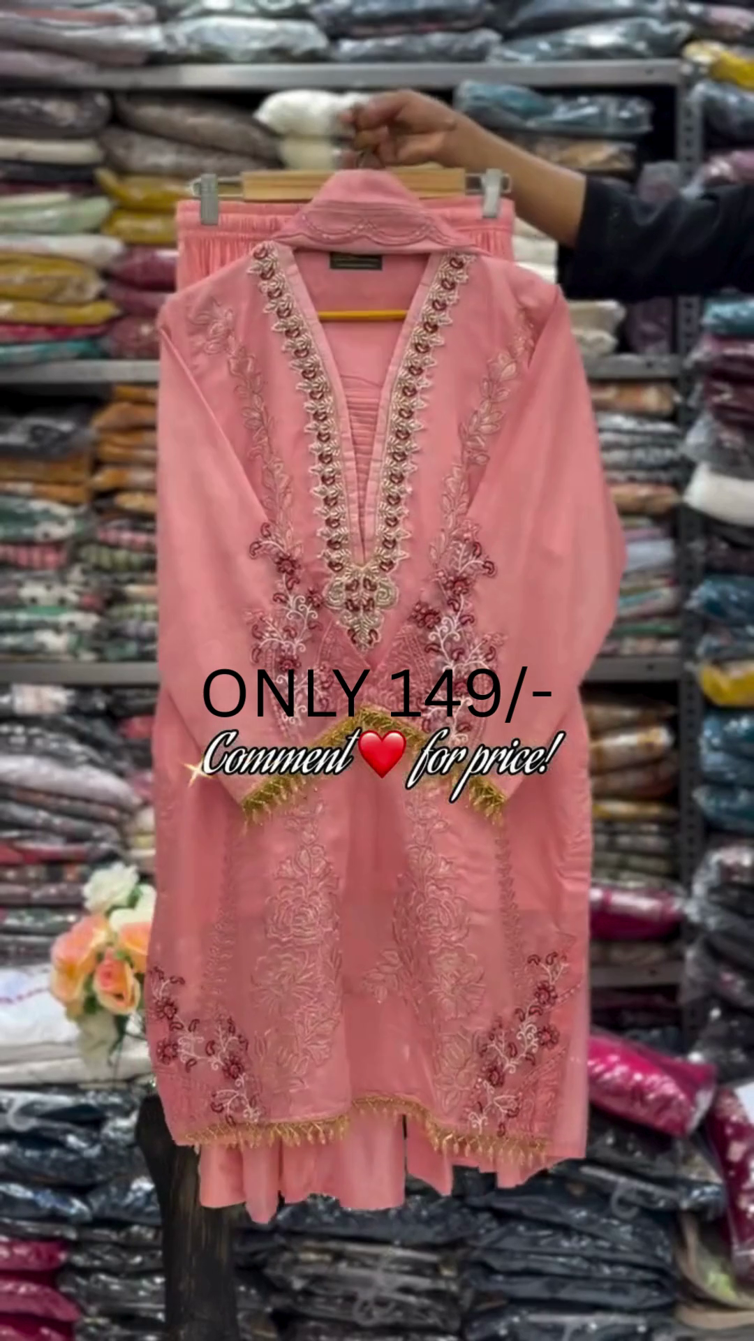 Vibrant Pink Printed Kurta Set with Dupatta