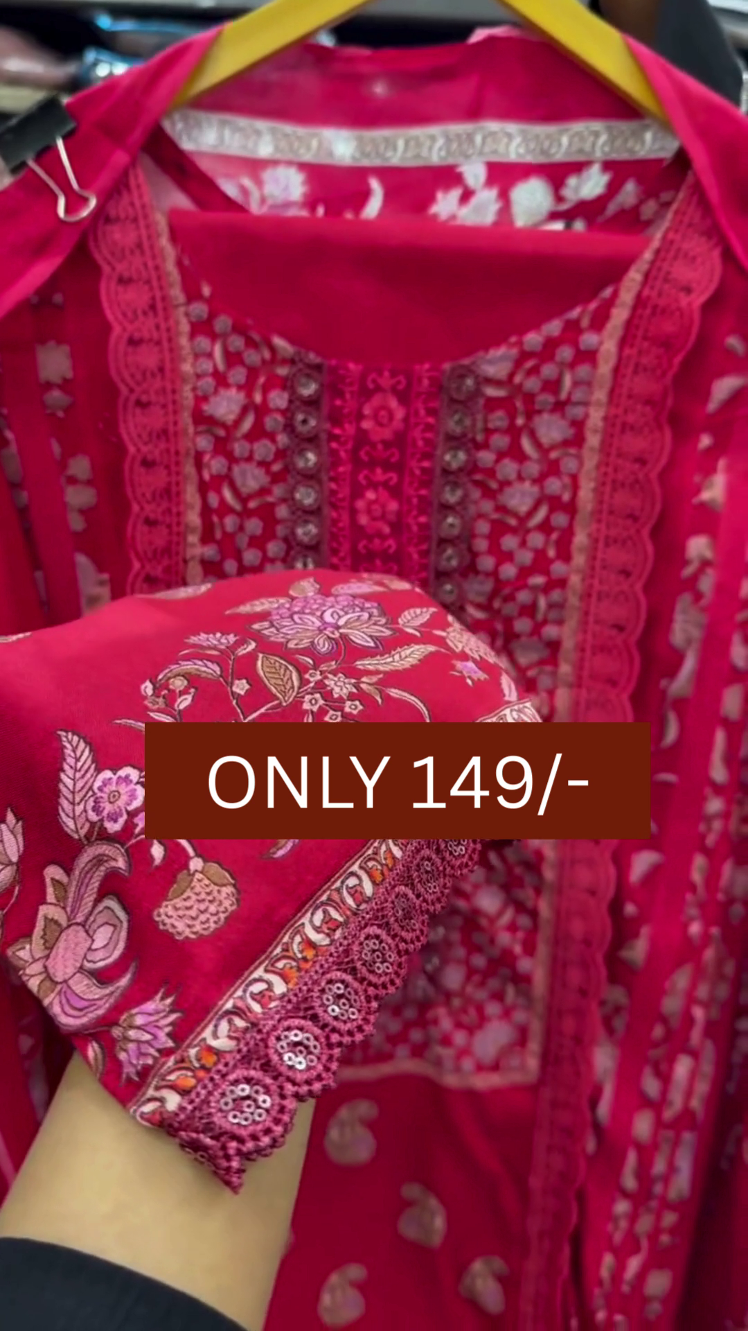 Vibrant Pink Printed Kurta Set with Dupatta