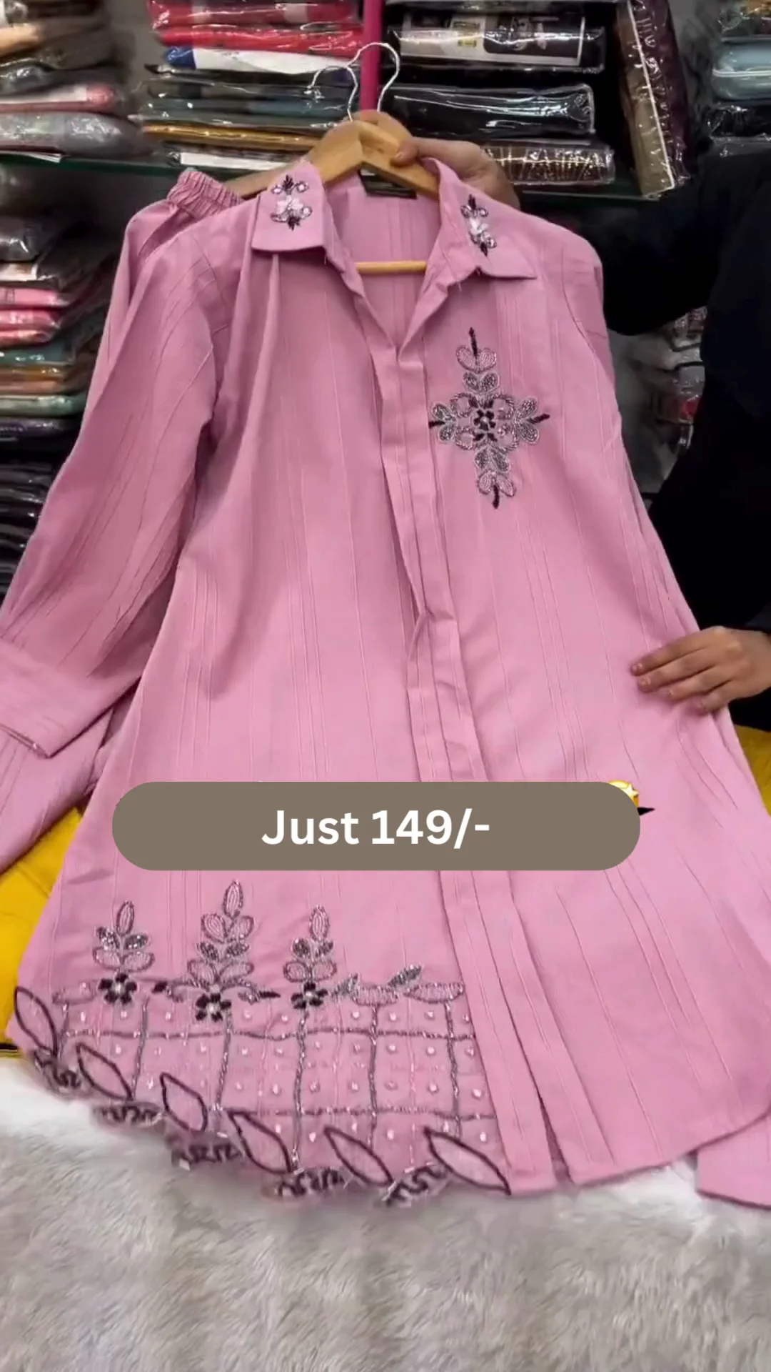 Stylish Mustard Yellow Embroidered Ready-to-Wear Kurti