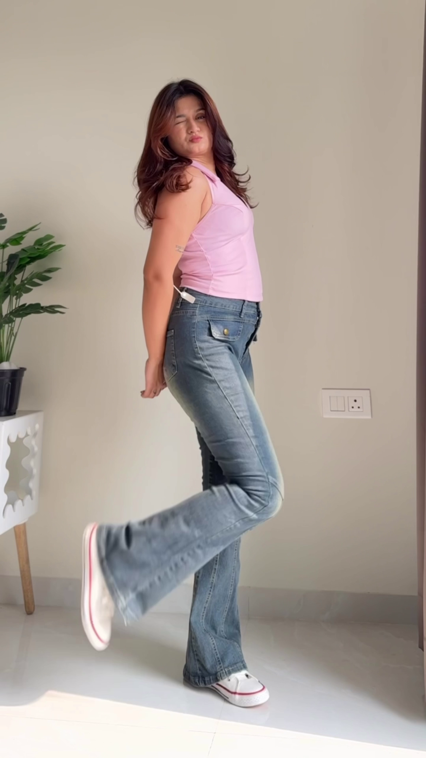 Women’s High-Waist Grey Flared Denim Jeans