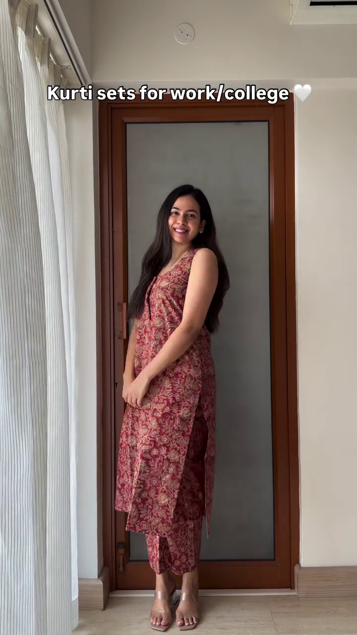 Maroon Printed Kurti