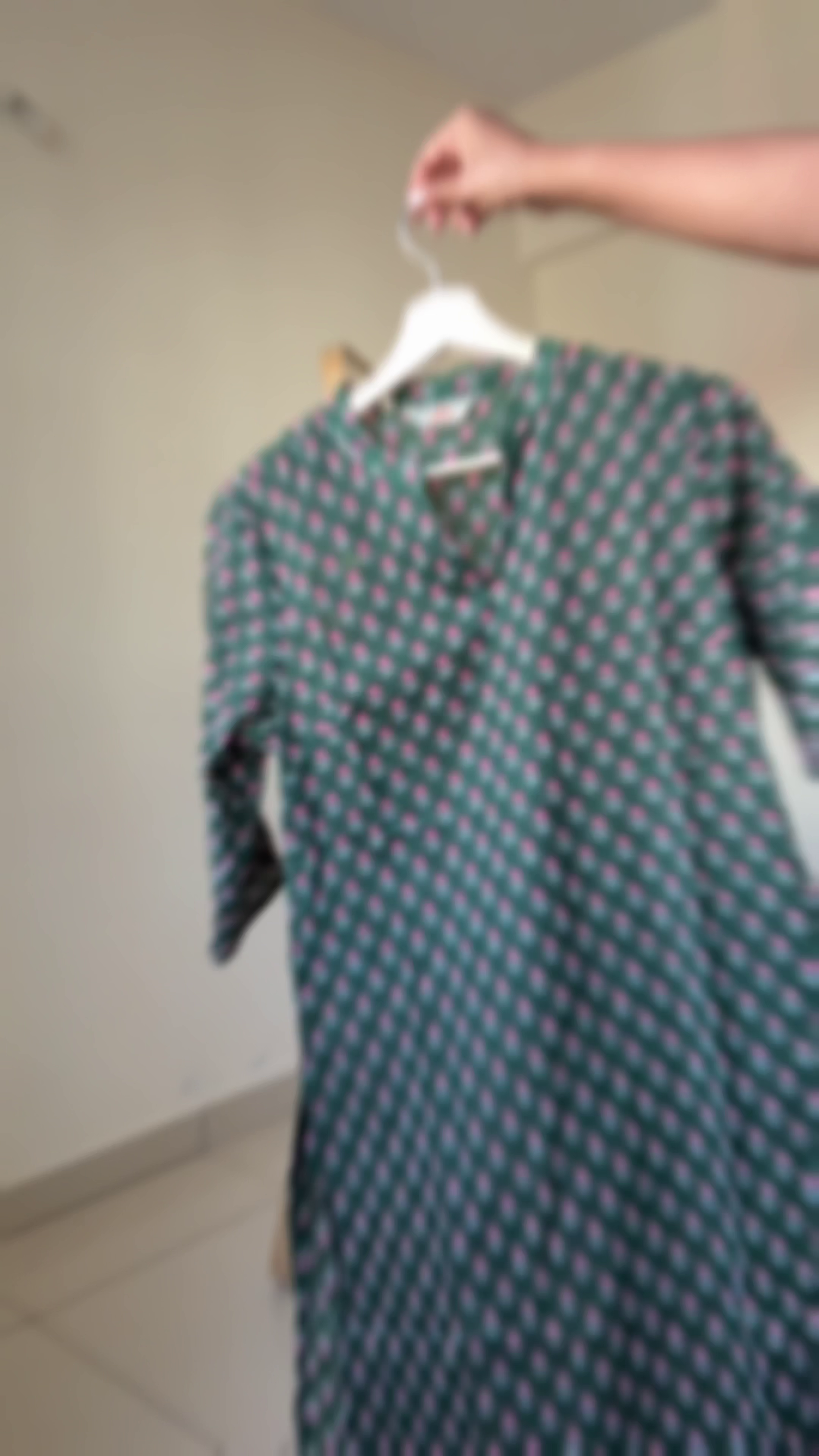 Blue Floral Printed Casual Kurti