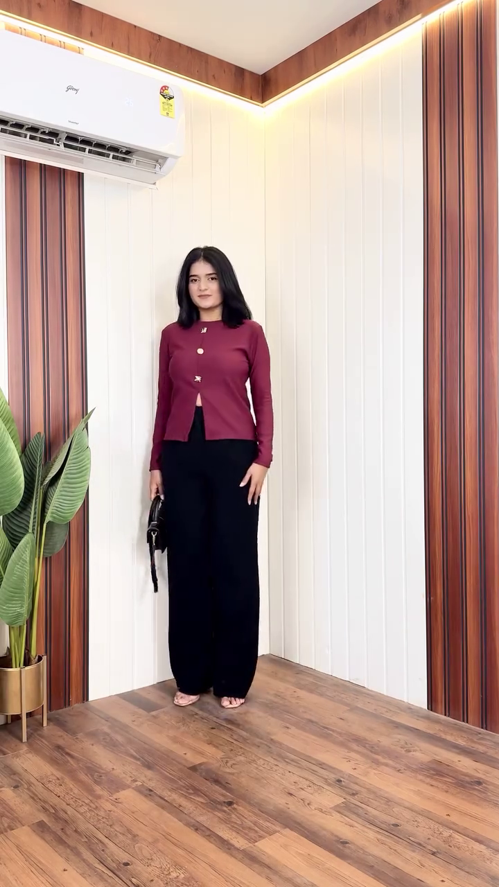 Elegant Maroon Office Co-Ord Set