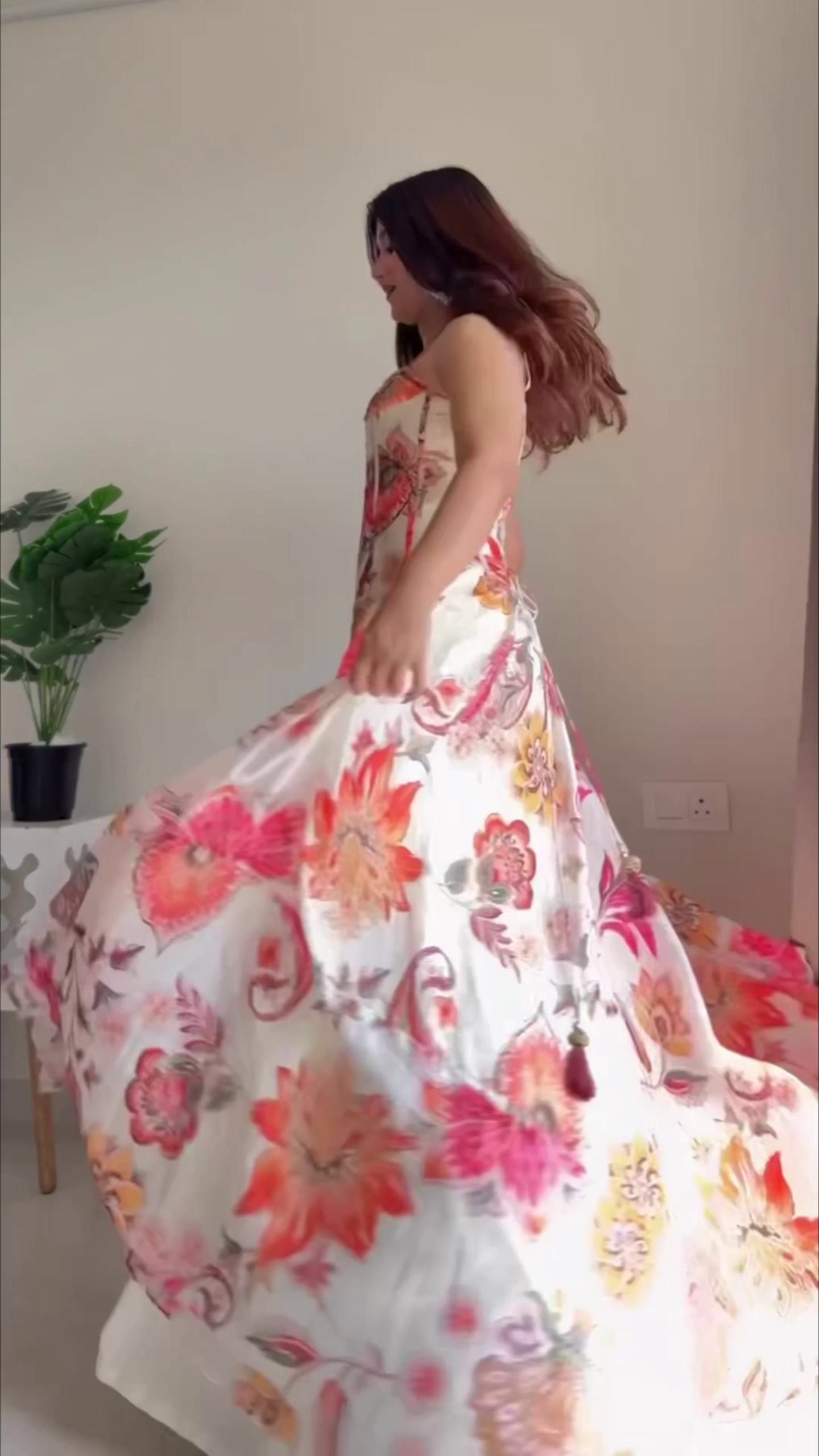 Floral Printed Elegant Anarkali Dress