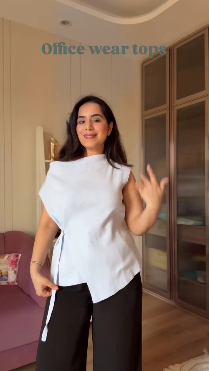 Olive Green Elegant Office Wrap Top