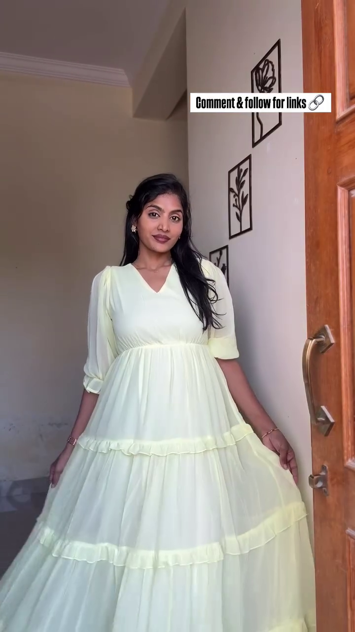 Pastel Yellow Layered Maxi Dress