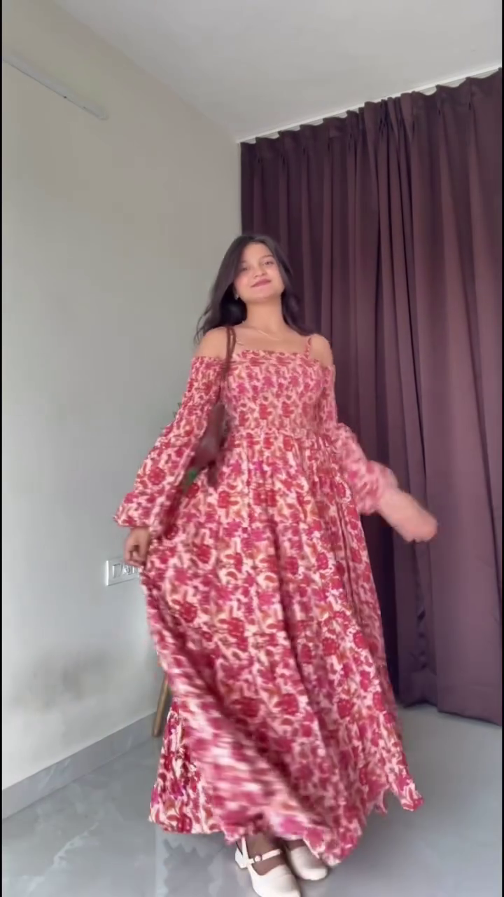 Red Floral Off-Shoulder Maxi Dress