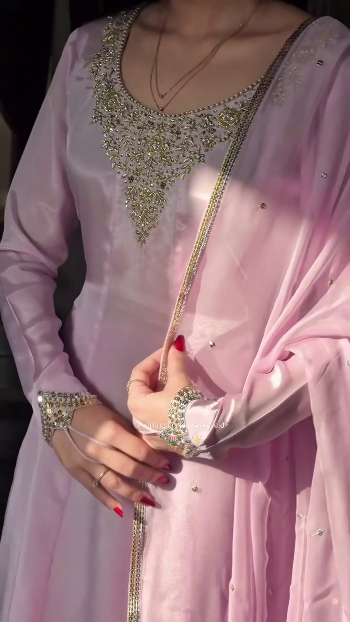 Soft Pink Festive Anarkali Set