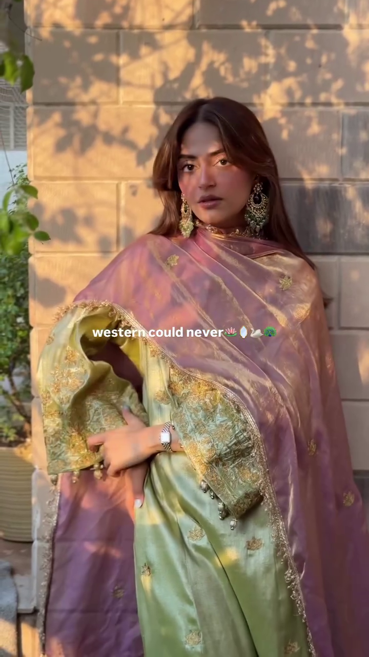 Olive Green Embroidered Kurta Set