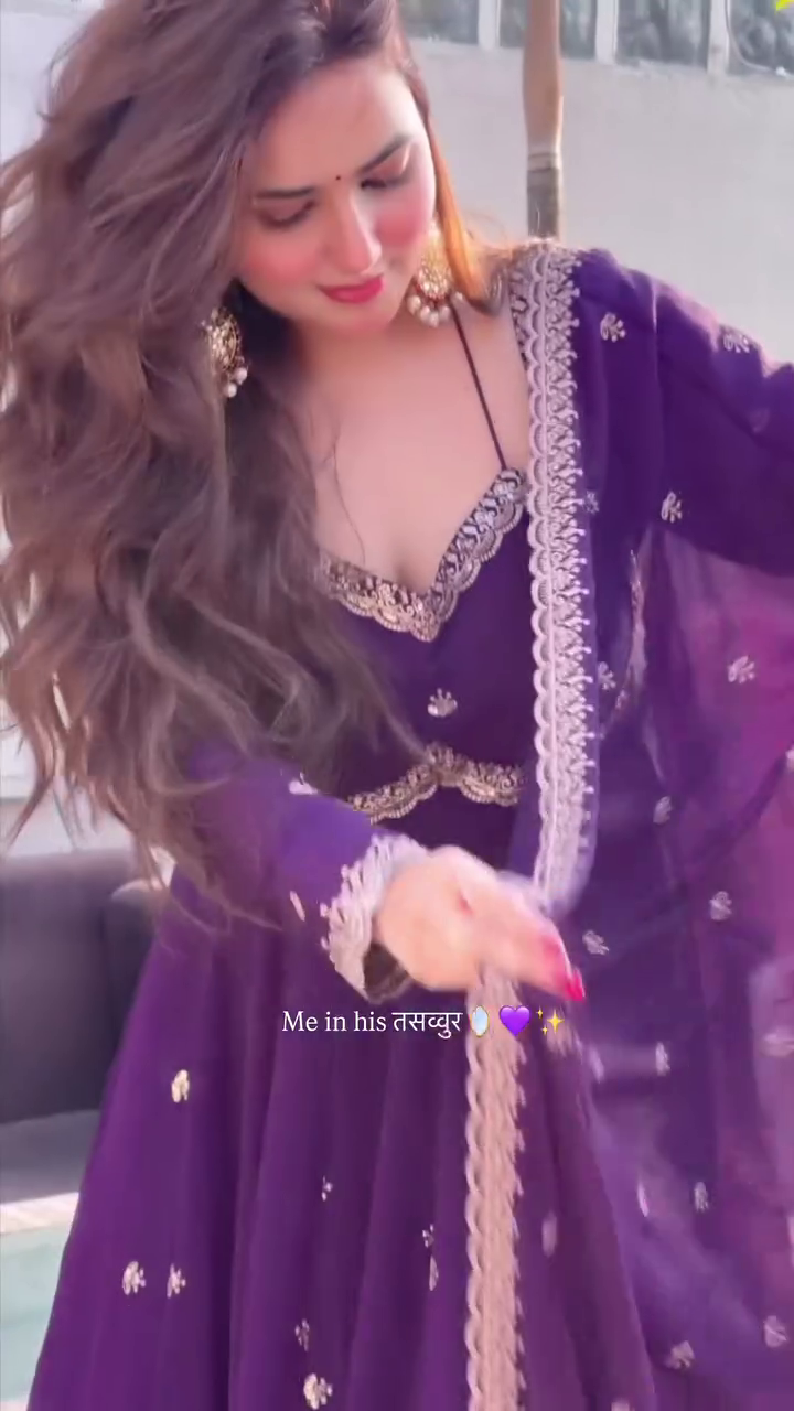 Plum Purple Embroidered Anarkali