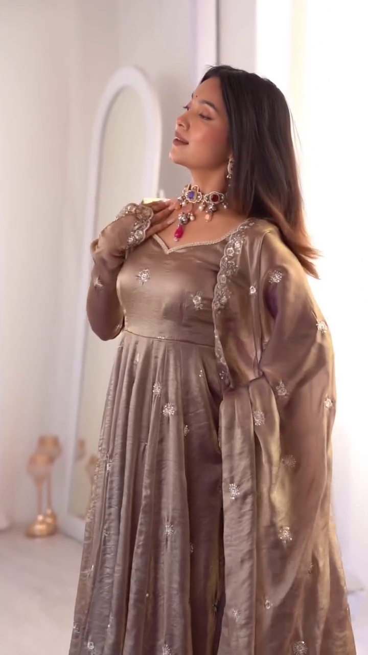 Champagne Gold Designer Anarkali