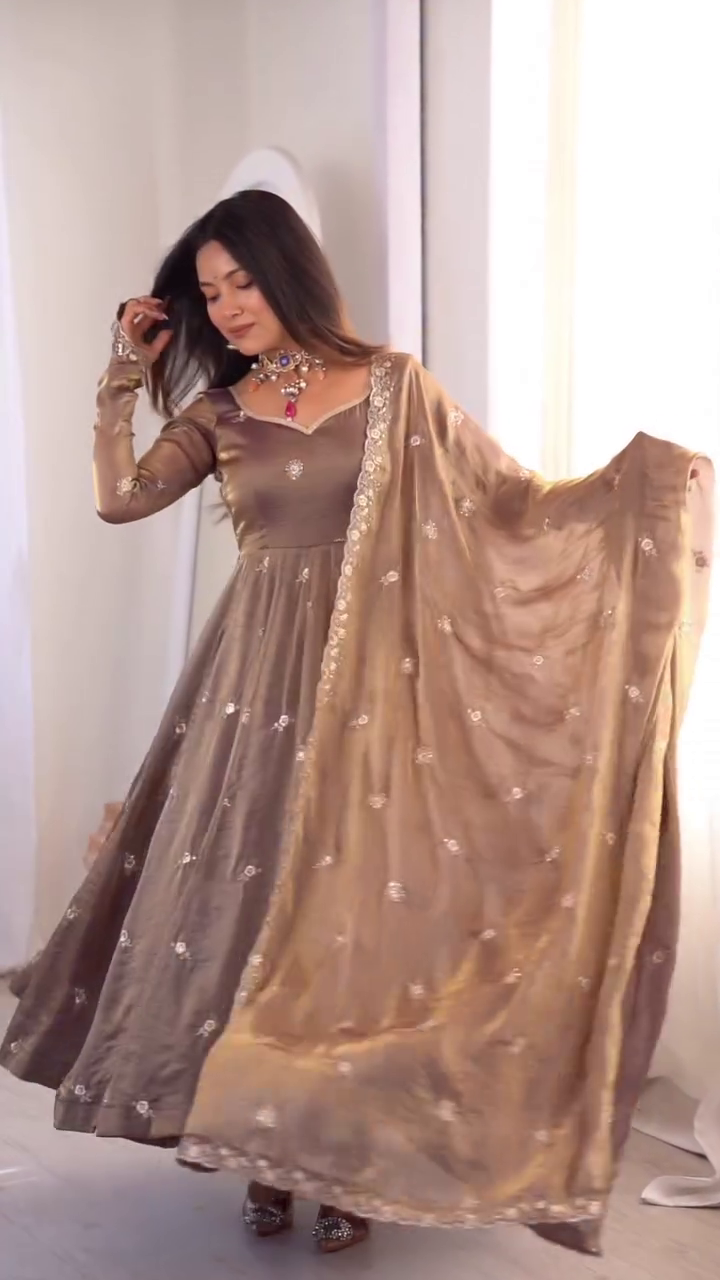 Champagne Gold Designer Anarkali