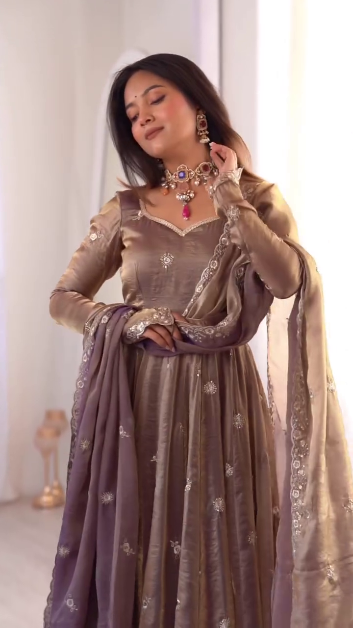 Champagne Gold Designer Anarkali