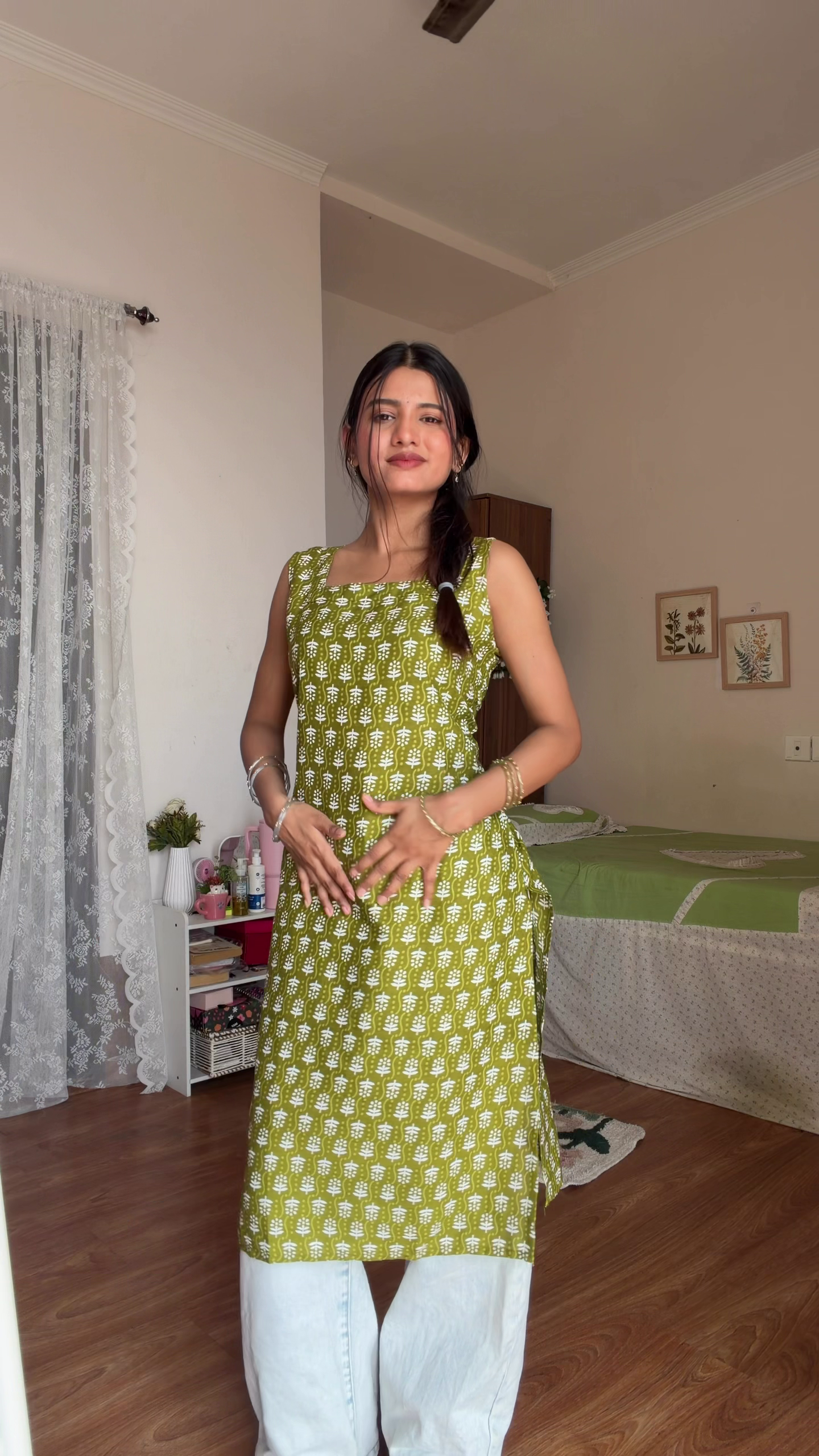 Pink Floral Indo-Western Dress