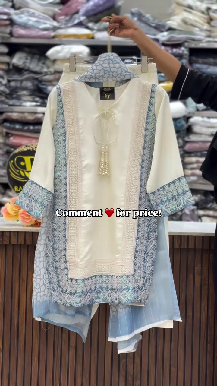 Cream Pink Designer Suit