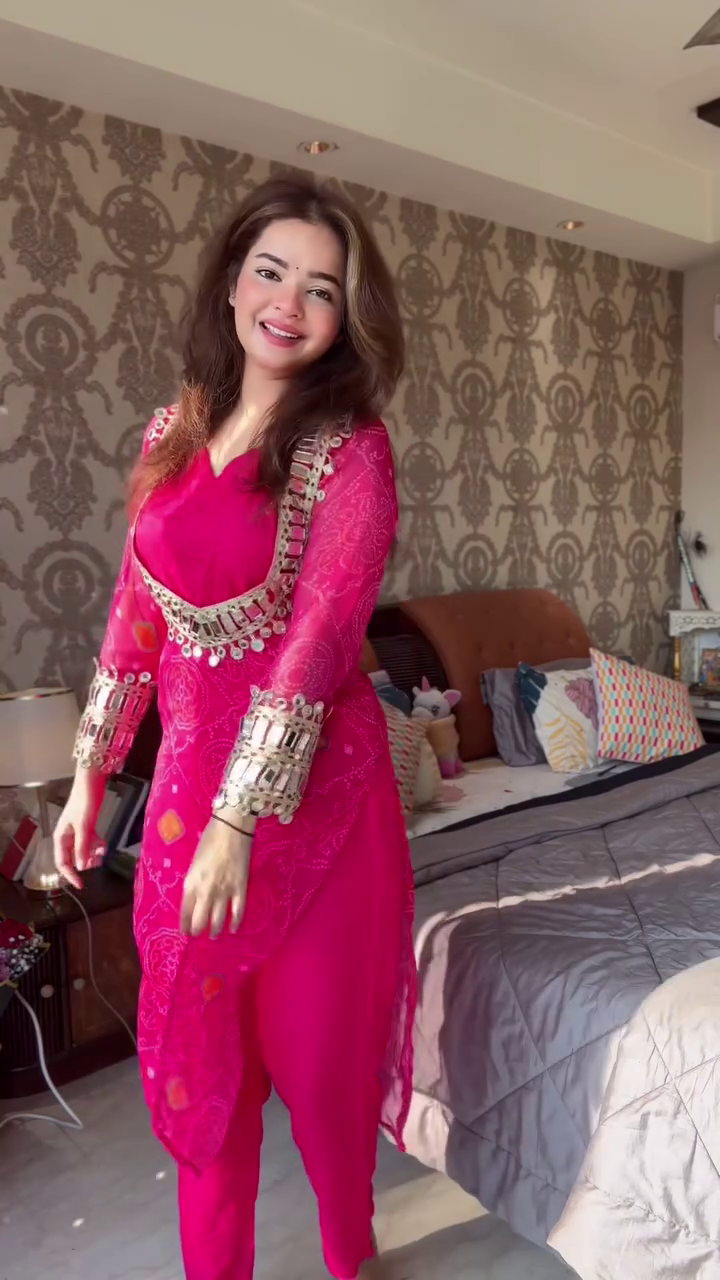Pink Embellished Kurta