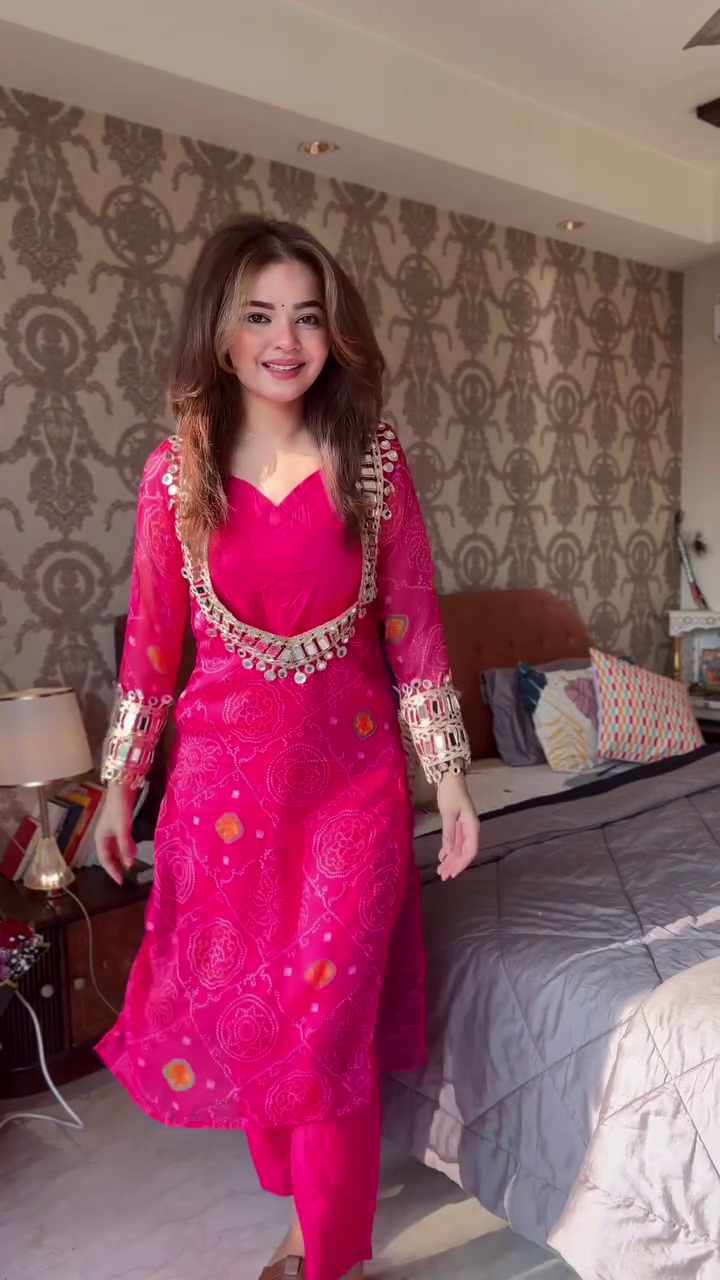 Pink Embellished Kurta