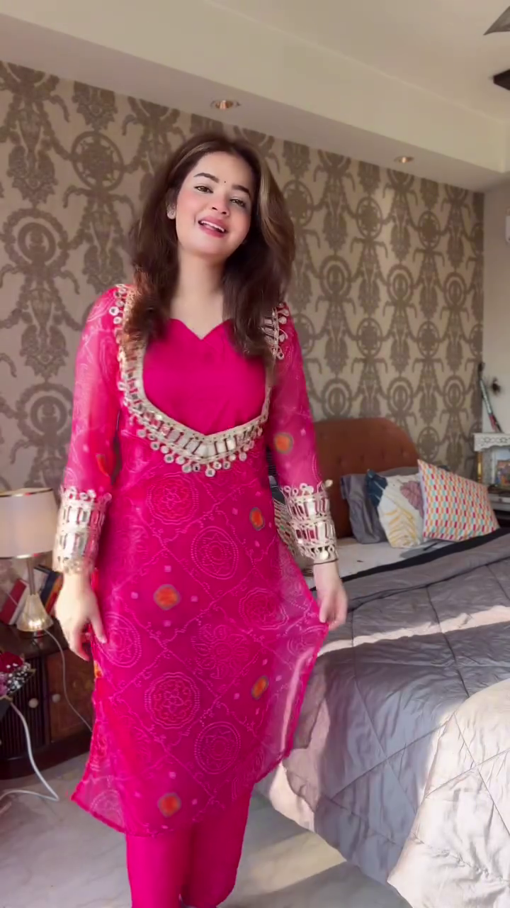 Pink Embellished Kurta