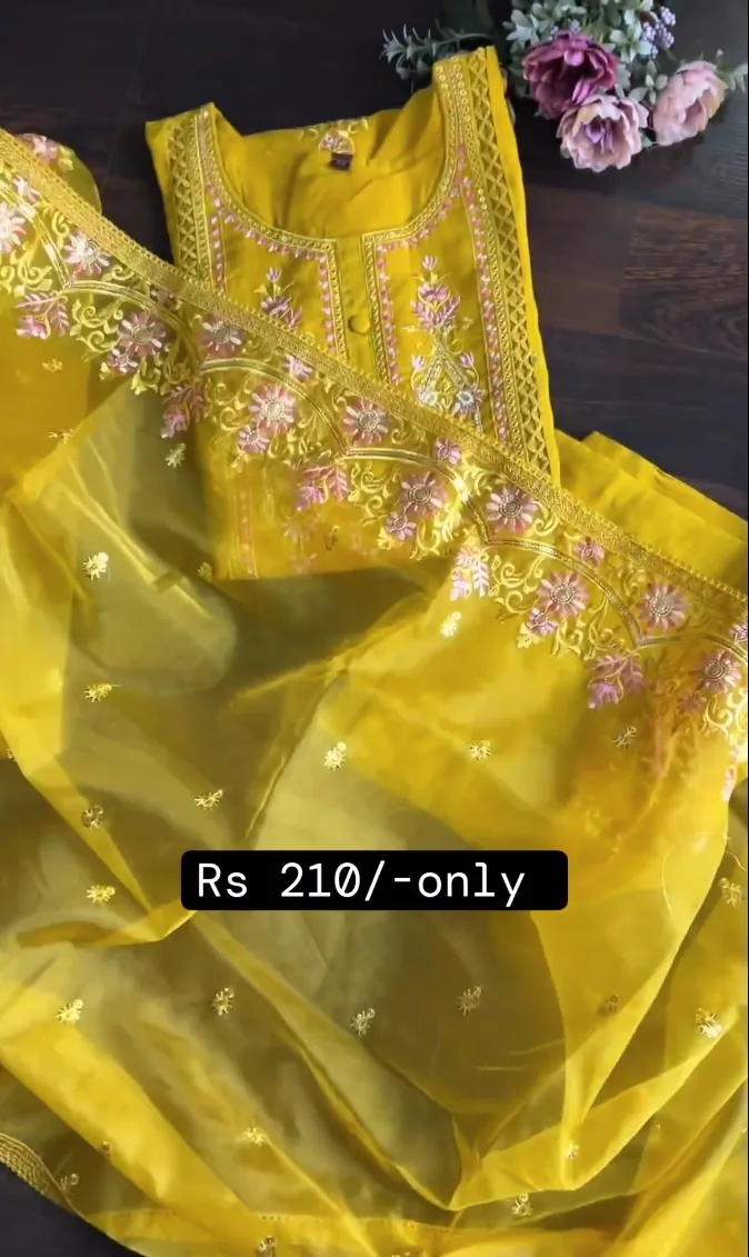 Golden Grace: Yellow Karachi Suit