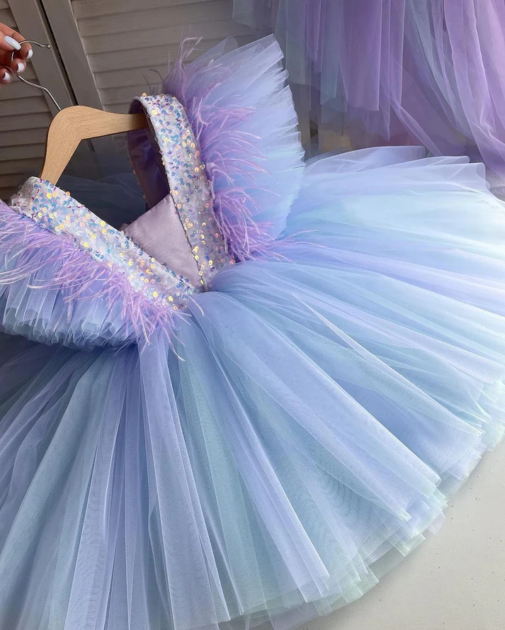 Amazing Sky Rainbow party wear flower dress