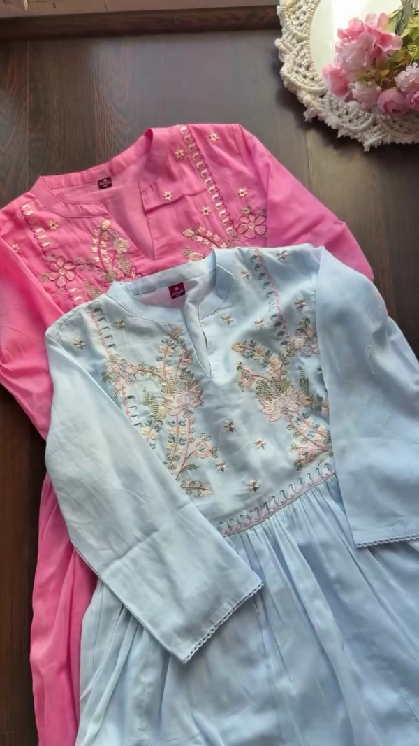 Pastel Embroidered Cotton Kurtas – Soft Everyday Elegance - Image 6