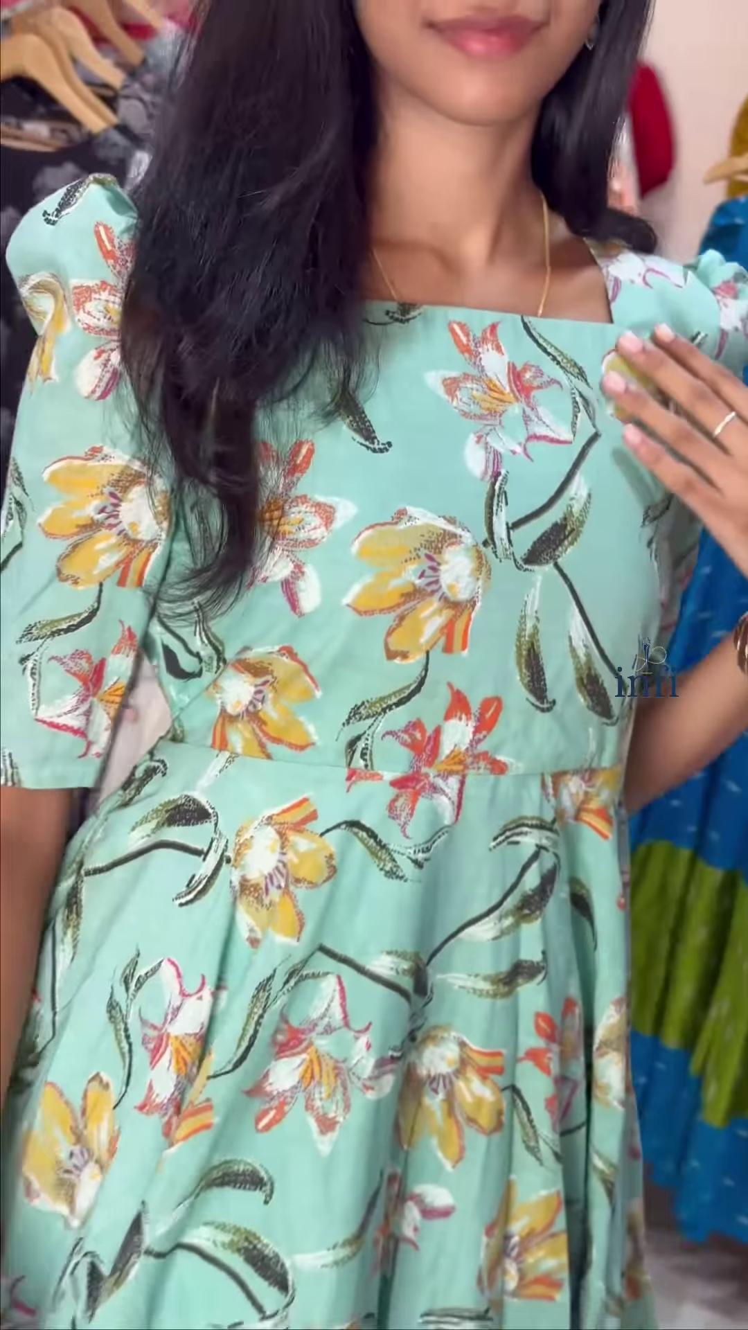 Beige Floral Fit & Flare Midi Dress – Elegant Casualwear for Women - Image 3