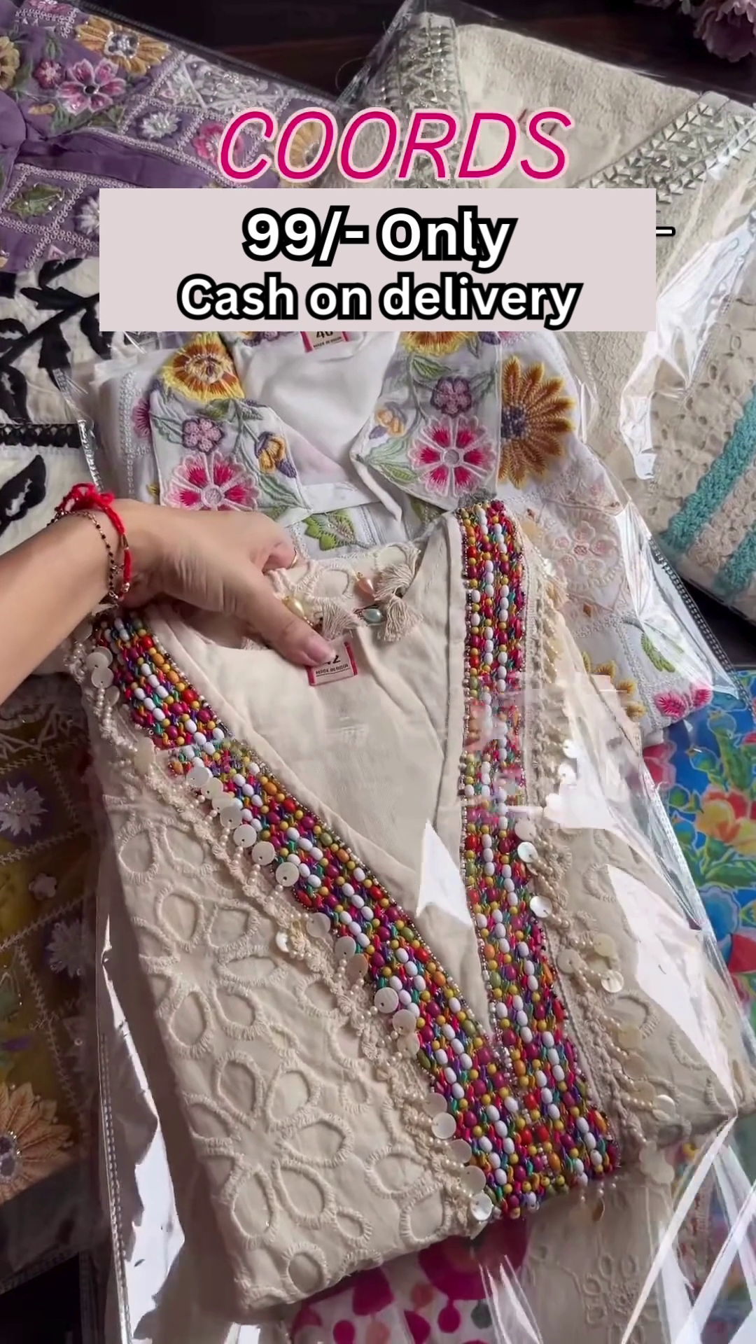 Purple Multicolor Embroidered Coord Set – Affordable Ethnicwear with Cash on Delivery - Image 2