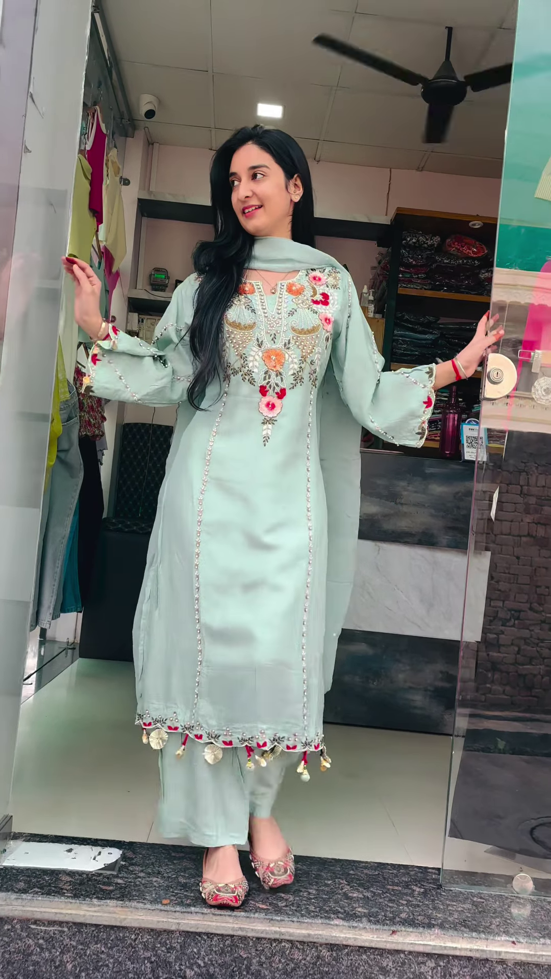 Fusion Kurti with Mirror Work