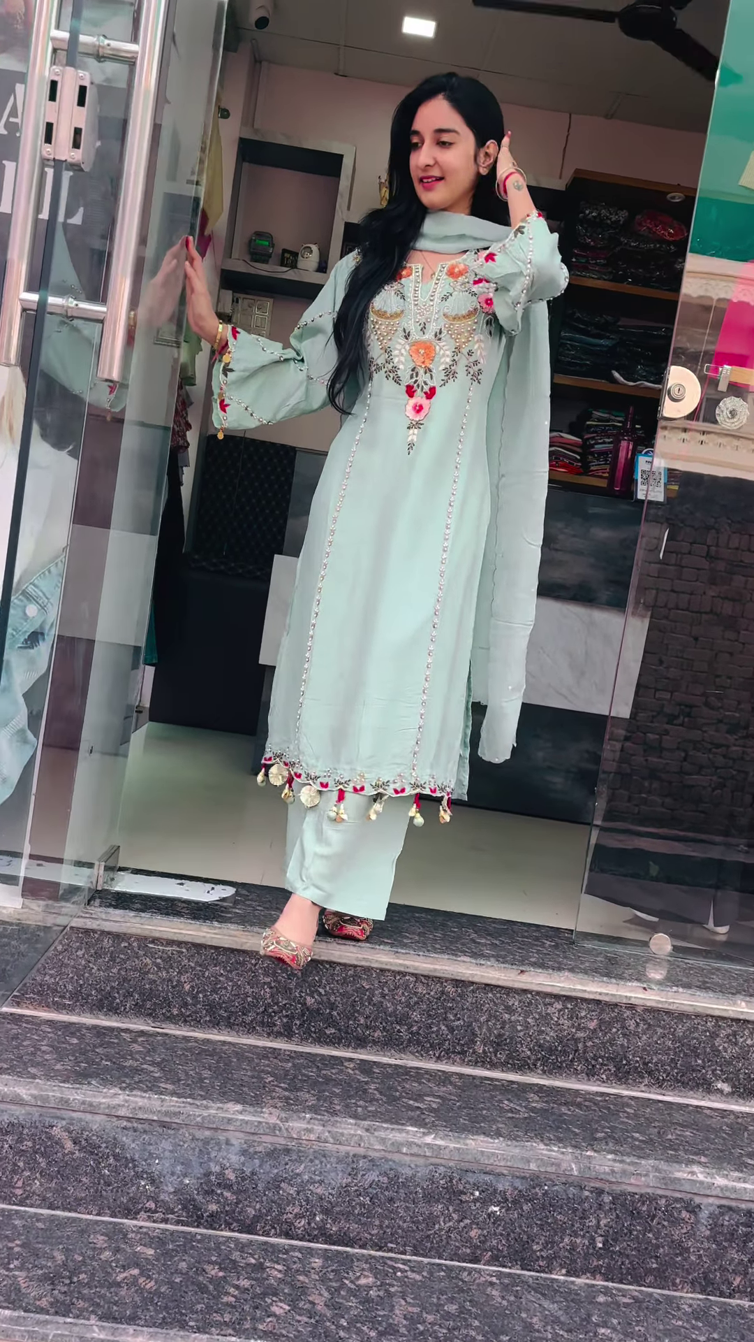 Fusion Kurti with Mirror Work - Image 3