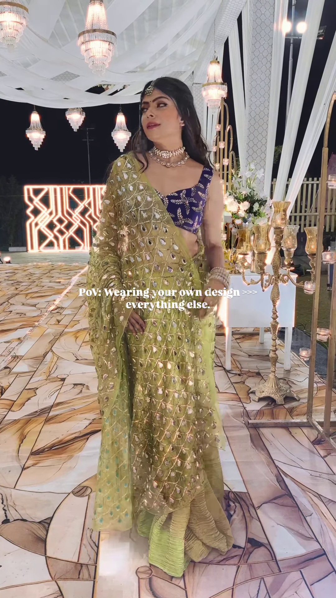 Kalamkari Saree with Artistic Design - Image 3